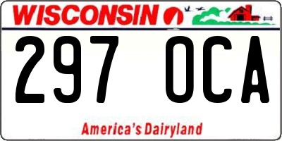WI license plate 297OCA