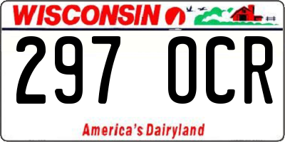 WI license plate 297OCR