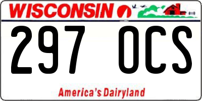 WI license plate 297OCS