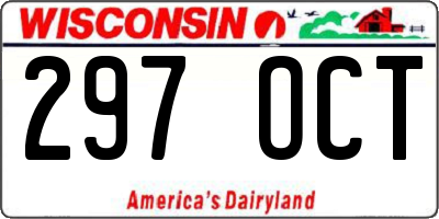 WI license plate 297OCT