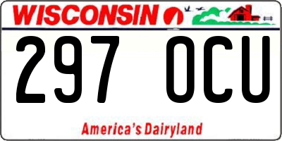 WI license plate 297OCU