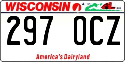 WI license plate 297OCZ