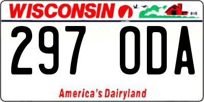 WI license plate 297ODA