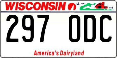 WI license plate 297ODC