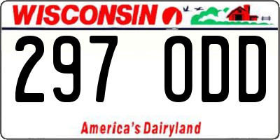 WI license plate 297ODD