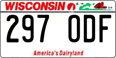 WI license plate 297ODF