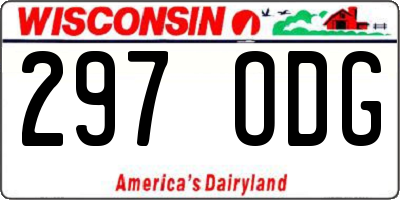 WI license plate 297ODG