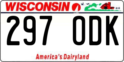 WI license plate 297ODK