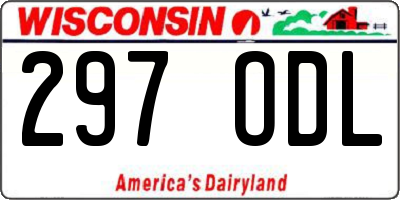 WI license plate 297ODL