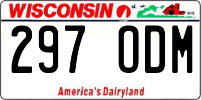 WI license plate 297ODM