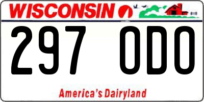 WI license plate 297ODO