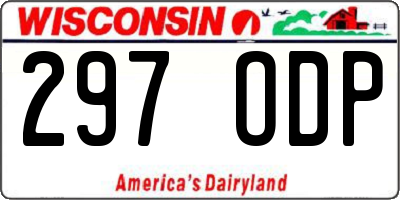 WI license plate 297ODP