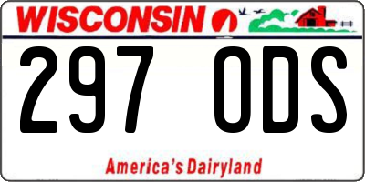 WI license plate 297ODS