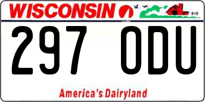 WI license plate 297ODU