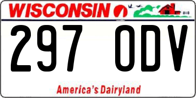 WI license plate 297ODV
