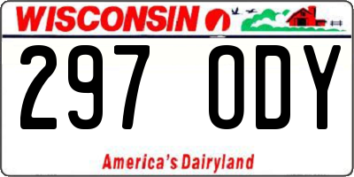 WI license plate 297ODY