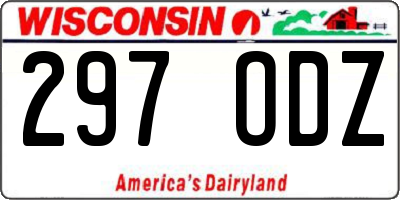 WI license plate 297ODZ