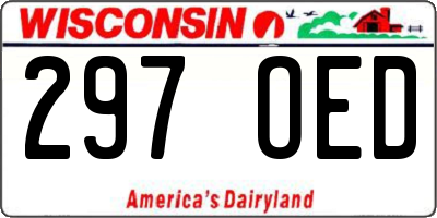 WI license plate 297OED