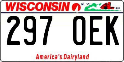 WI license plate 297OEK