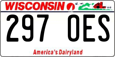 WI license plate 297OES