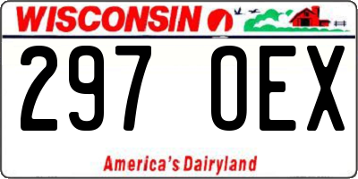 WI license plate 297OEX