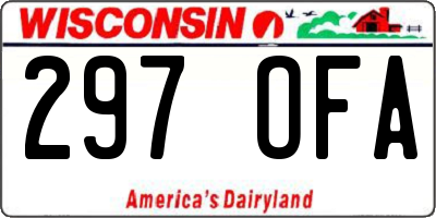WI license plate 297OFA
