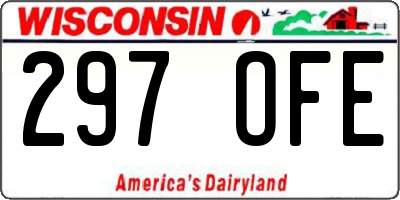 WI license plate 297OFE
