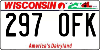 WI license plate 297OFK