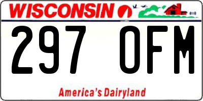 WI license plate 297OFM