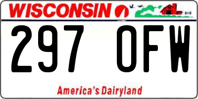 WI license plate 297OFW