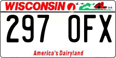 WI license plate 297OFX