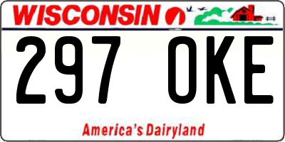 WI license plate 297OKE
