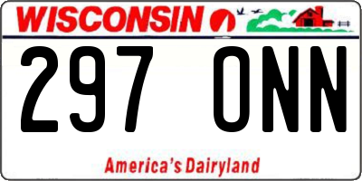 WI license plate 297ONN