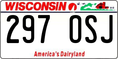 WI license plate 297OSJ