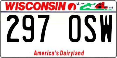 WI license plate 297OSW