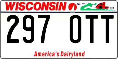 WI license plate 297OTT