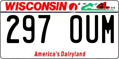 WI license plate 297OUM