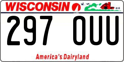 WI license plate 297OUU