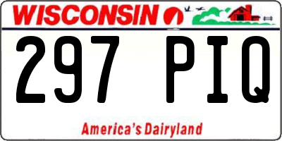 WI license plate 297PIQ