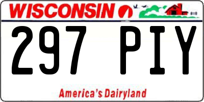 WI license plate 297PIY
