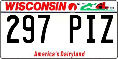 WI license plate 297PIZ
