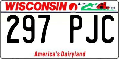 WI license plate 297PJC