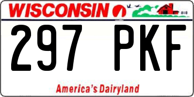 WI license plate 297PKF