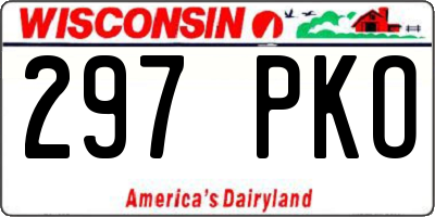 WI license plate 297PKO