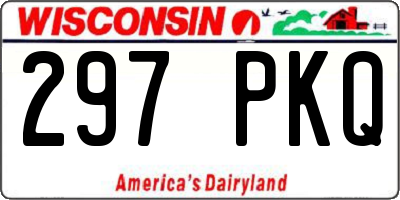 WI license plate 297PKQ