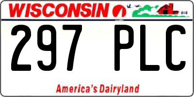 WI license plate 297PLC
