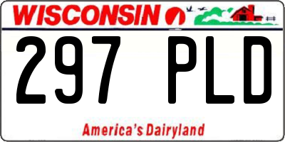 WI license plate 297PLD