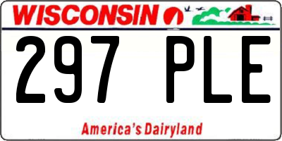 WI license plate 297PLE