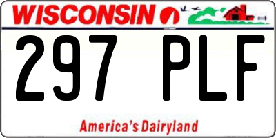 WI license plate 297PLF