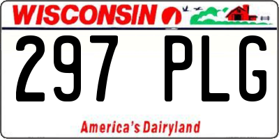 WI license plate 297PLG